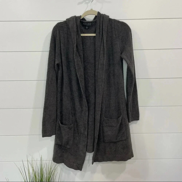 Barefoot Dreams CozyChic Lite Hooded Cardigan Medium - Picture 2 of 11